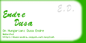 endre dusa business card